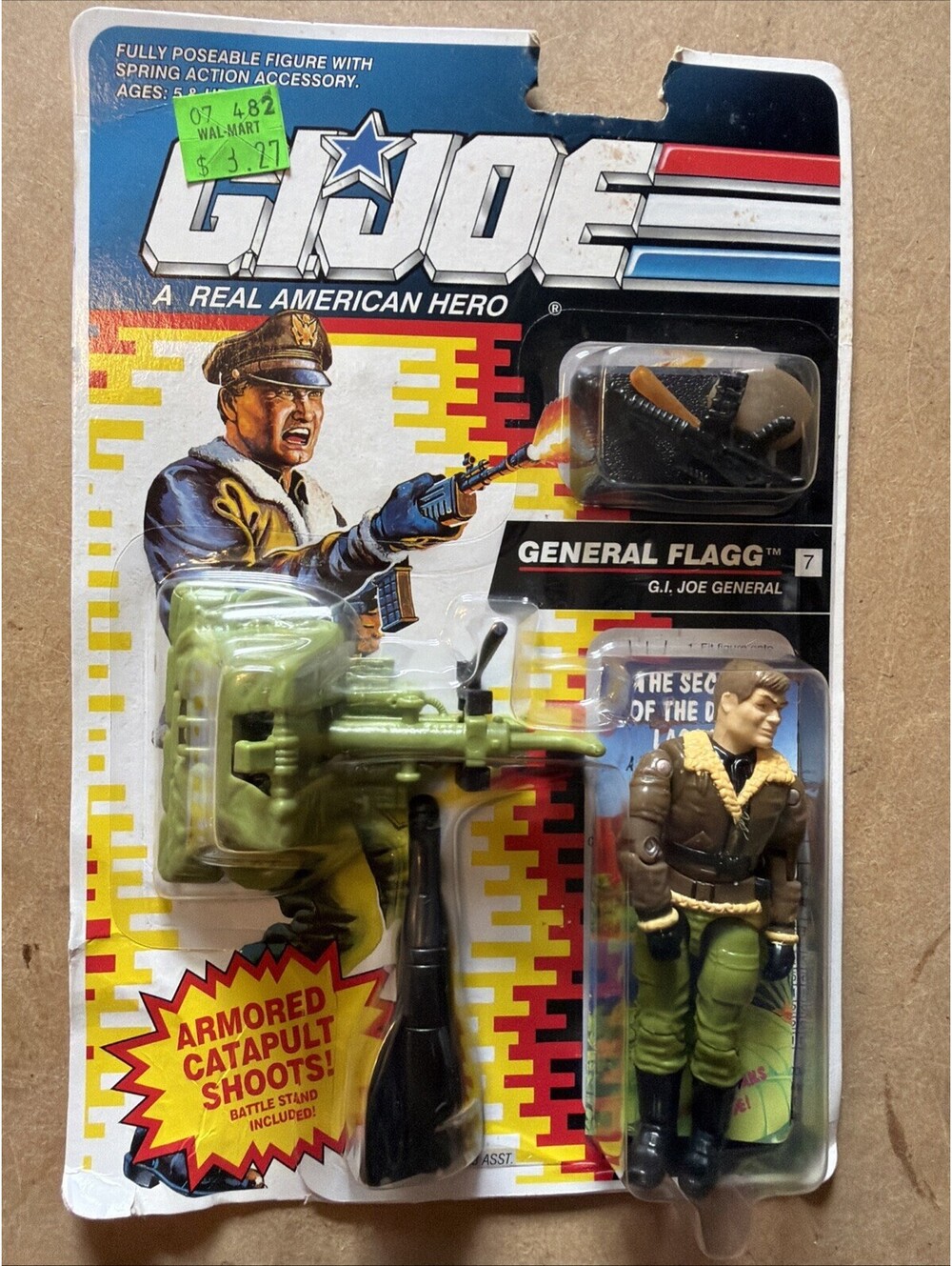 G.I. Joe General Flagg (v1) 1992 Action Figure NEW on Cut Card Vintage 90's ARAH